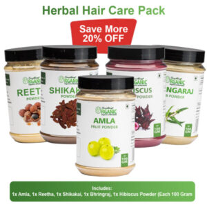 Pack of 5 100GM - Amla + Reetha + Shikakai + Bhringraj + Hibiscus Powder – Herbal Hair Care Powder for Hair Growth & Strength Jar
