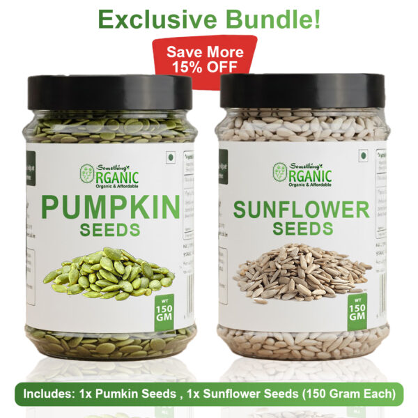 Pack Of 2 Premium Green Pumpkin Seeds + Sunflower Seeds Without Shell-150GM | High-Protein Superfood Jar