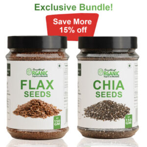 Pack of 2 Chia Seeds + Flax Seeds150GM - | High Fiber & Omega-2 Superfood | Weight Loss, Digestion & Heart Health Blend Jar