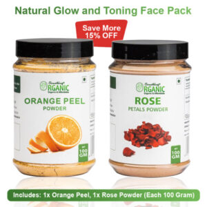 Pack of 2 Orange Peel Powder + Rose Petal Powder-100GM | 100% Natural Skin Brightening & Tan Removal Pack Jar