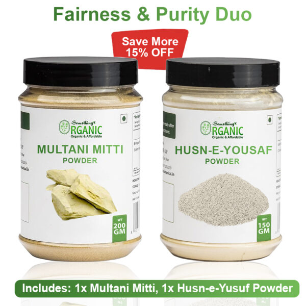 Pack Of 2 Multani Mitti-200GM + Husn-e-Yousuf Powder-150GM | 100% Pure Herbal Beauty Powder for Glowing Skin Jar