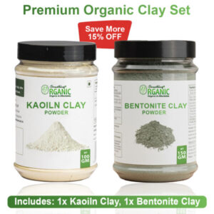 Pack Of 2 Kaolin Clay Powder-100GM + Bentonite Clay Powder-150GM | 100% Pure Skin Care Clay Mix Jar