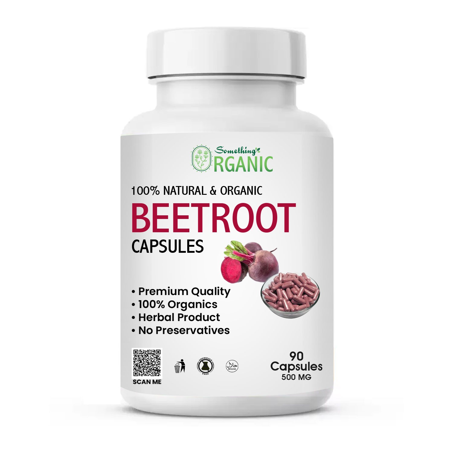 Beetroot Capsules - 90 PCs - 500mg 100% Natural Beet Root Extract | Boost Energy, Stamina & Blood Circulation | Rich in Iron & Nitrates