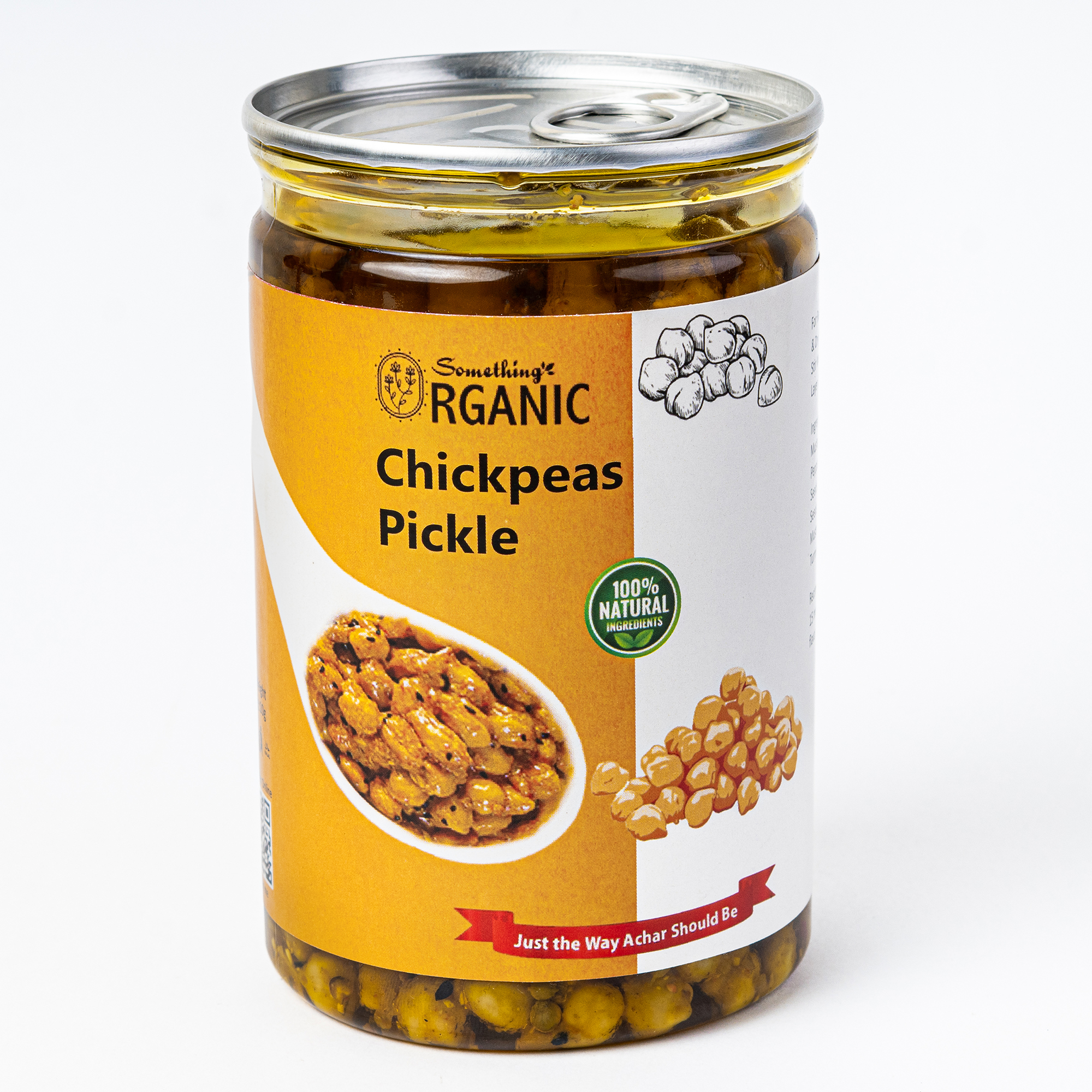 Traditional Channa Pickle | Desi Chana Achar | Homemade Taste | Spicy & Tangy | No Preservatives 500 Grams PetCan